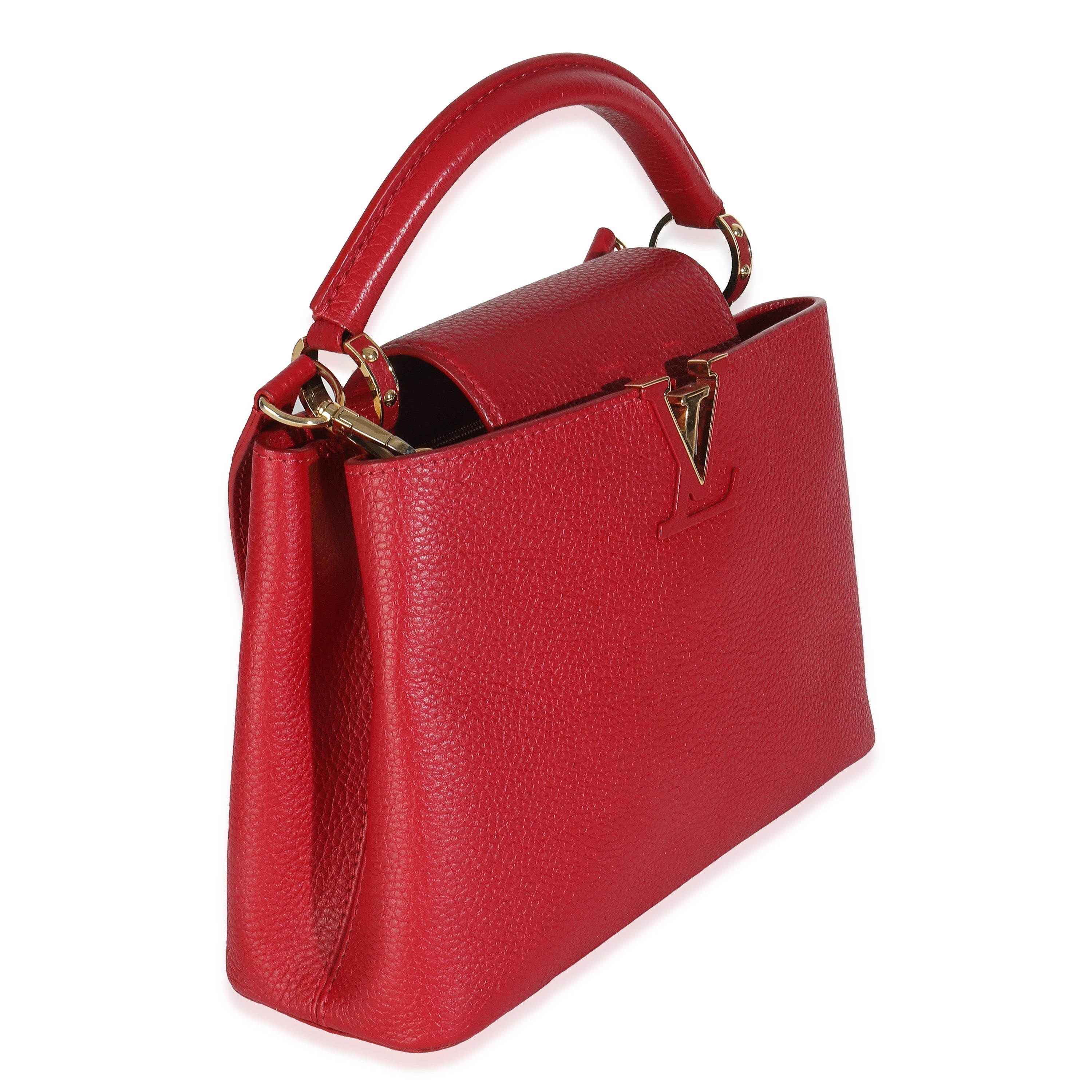 Louis Vuitton Red Taurillon Capucines BB