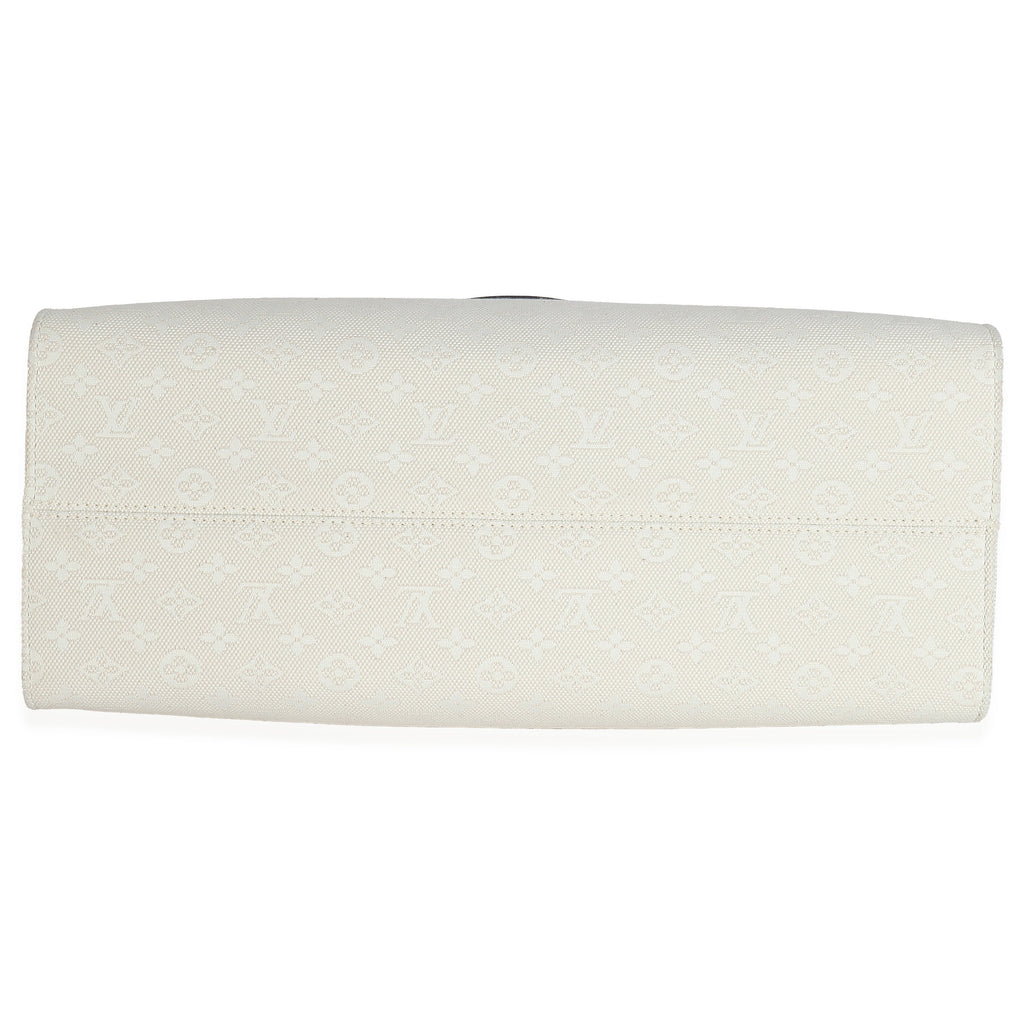 Louis Vuitton Blue Beige Jacquard Embroidered Tufted Monogram Hamptons Onthego G
