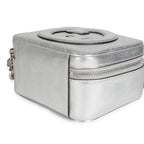 Gucci Silver Metallic Sakai Be Green Calfskin Diagonal Stitched Blondie Top Hand