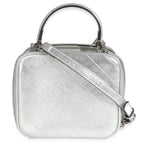 Gucci Silver Metallic Sakai Be Green Calfskin Diagonal Stitched Blondie Top Hand