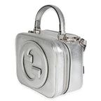 Gucci Silver Metallic Sakai Be Green Calfskin Diagonal Stitched Blondie Top Hand