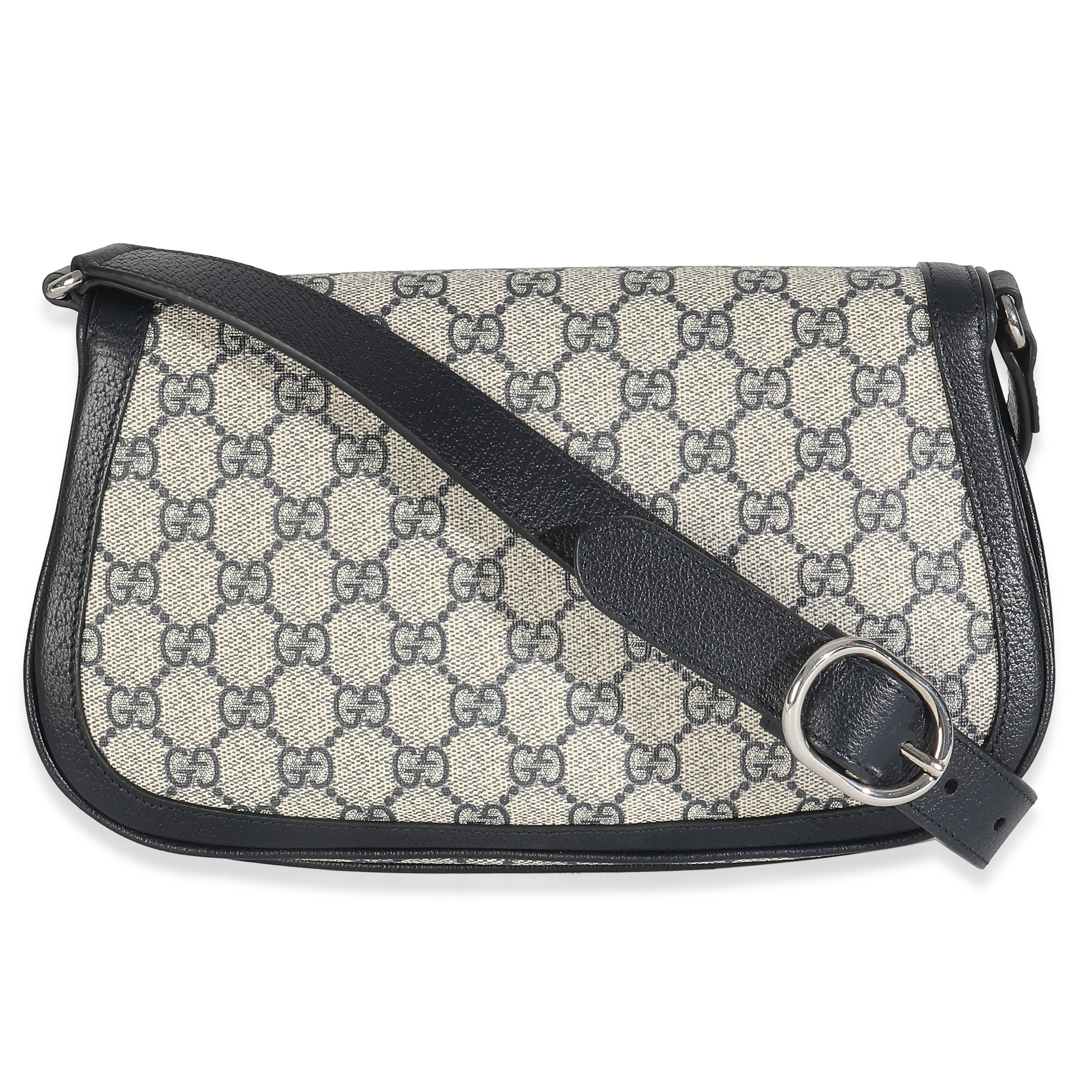 Gucci Beige Blue GG Supreme Canvas Blondie Shoulder Bag