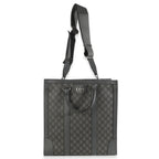 Gucci Grey Black GG Coated Canvas Ophidia Medium Tote