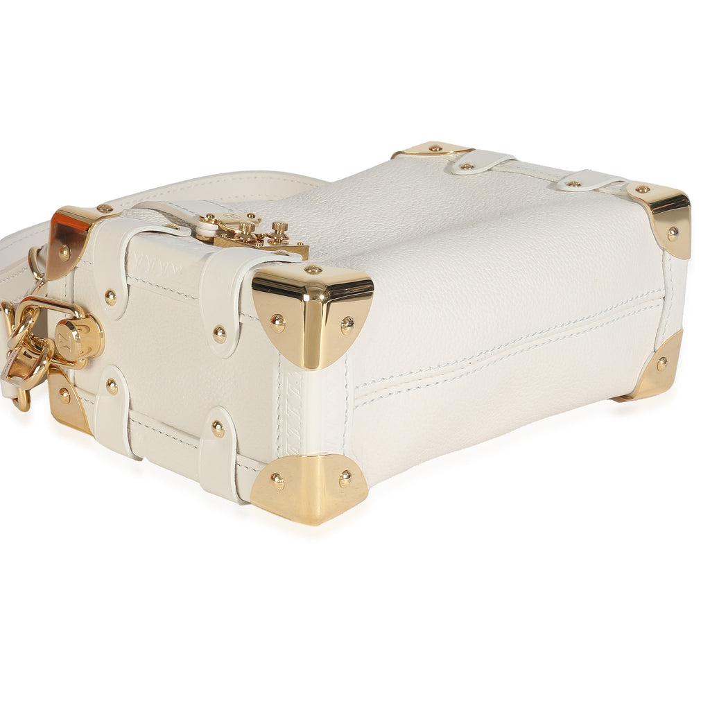 Louis Vuitton Chalk Grained Calfskin Side Trunk PM