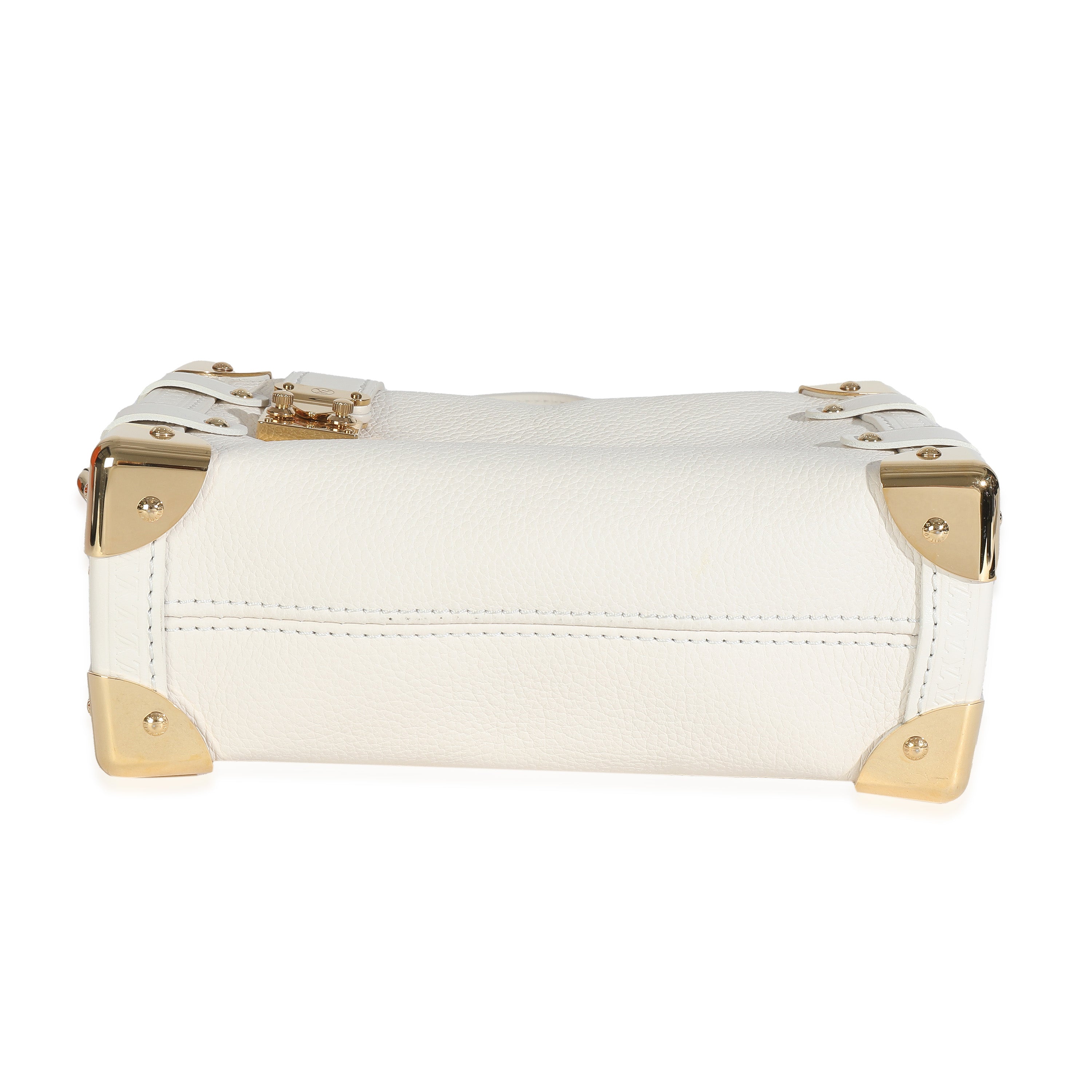 Louis Vuitton Chalk Grained Calfskin Side Trunk PM