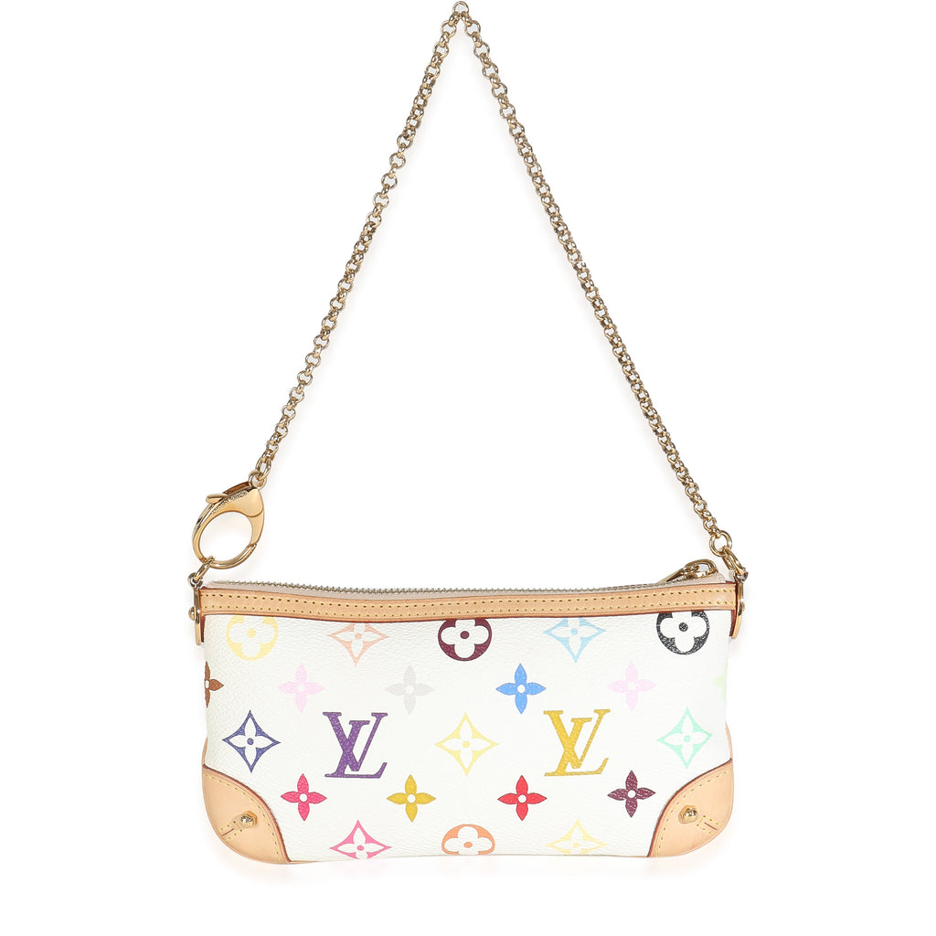 Louis Vuitton White Multicolor Canvas Milla Pochette MM