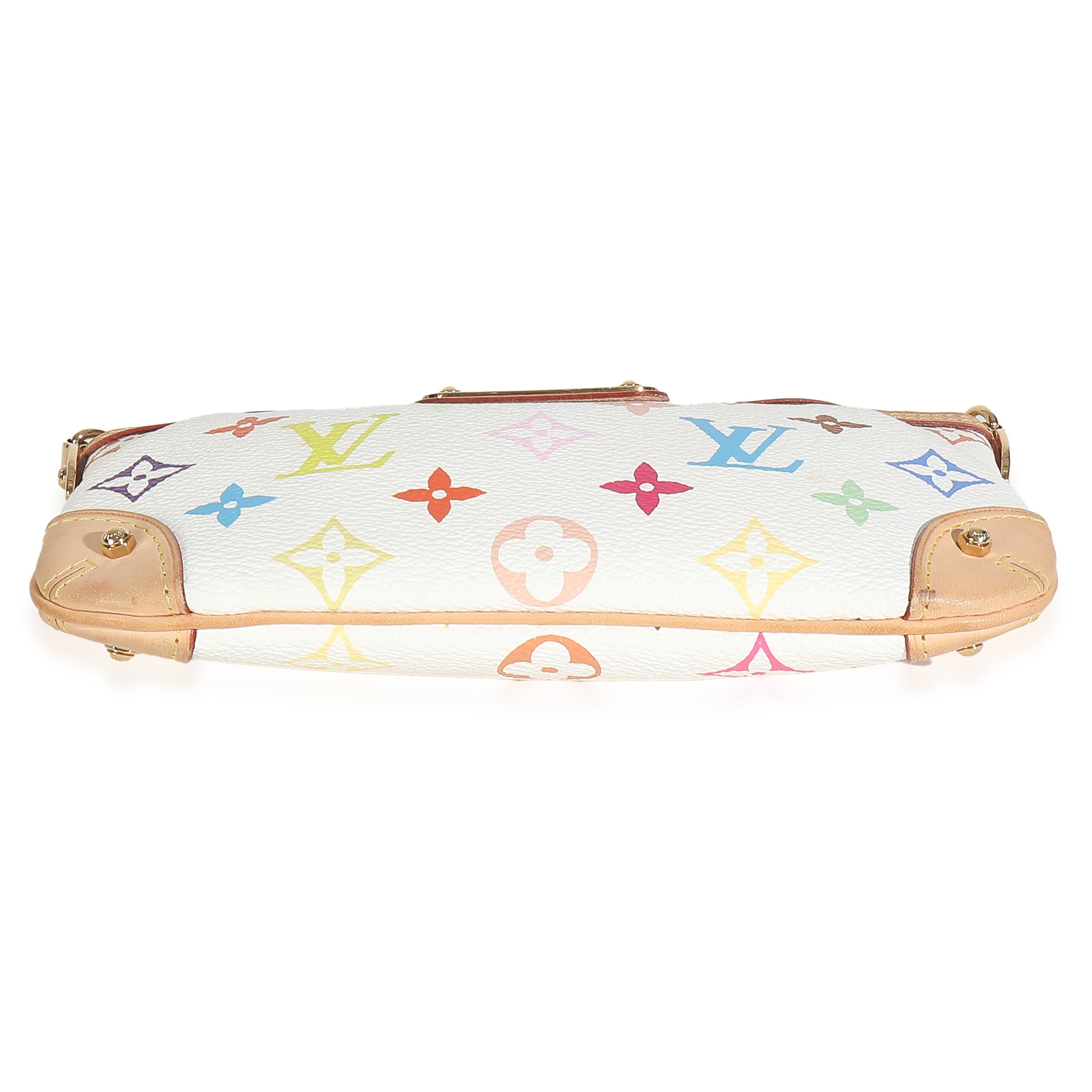 Louis Vuitton White Multicolor Canvas Milla Pochette MM