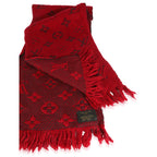 Louis Vuitton Red Wool Silk Logomania Shine Scarf