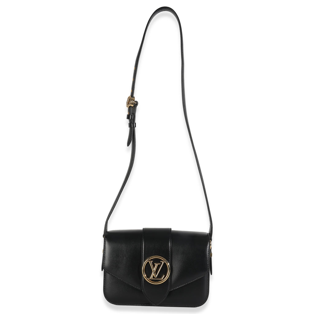 Louis Vuitton Black Smooth Calfskin LV Pont 9