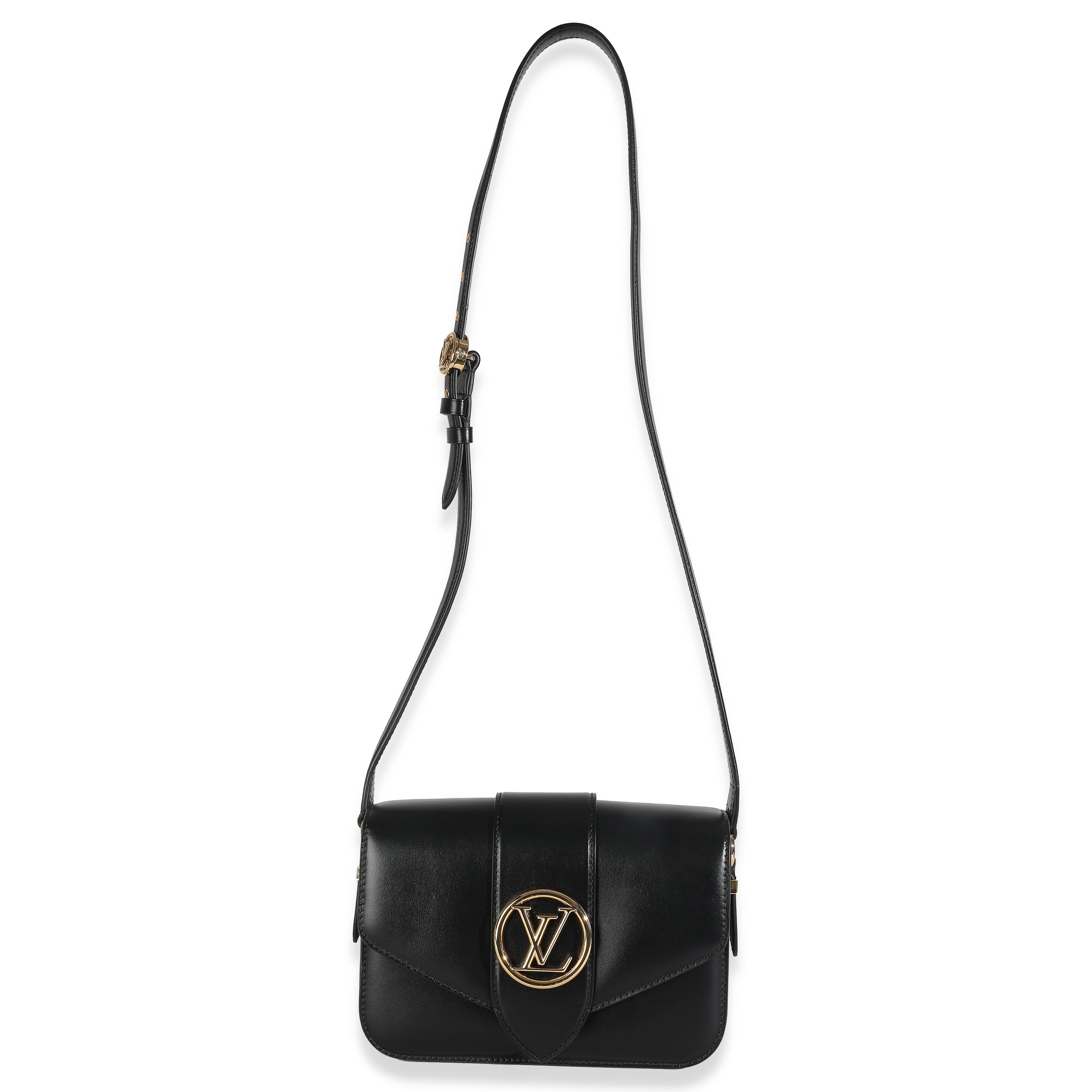 Louis Vuitton Black Smooth Calfskin LV Pont 9