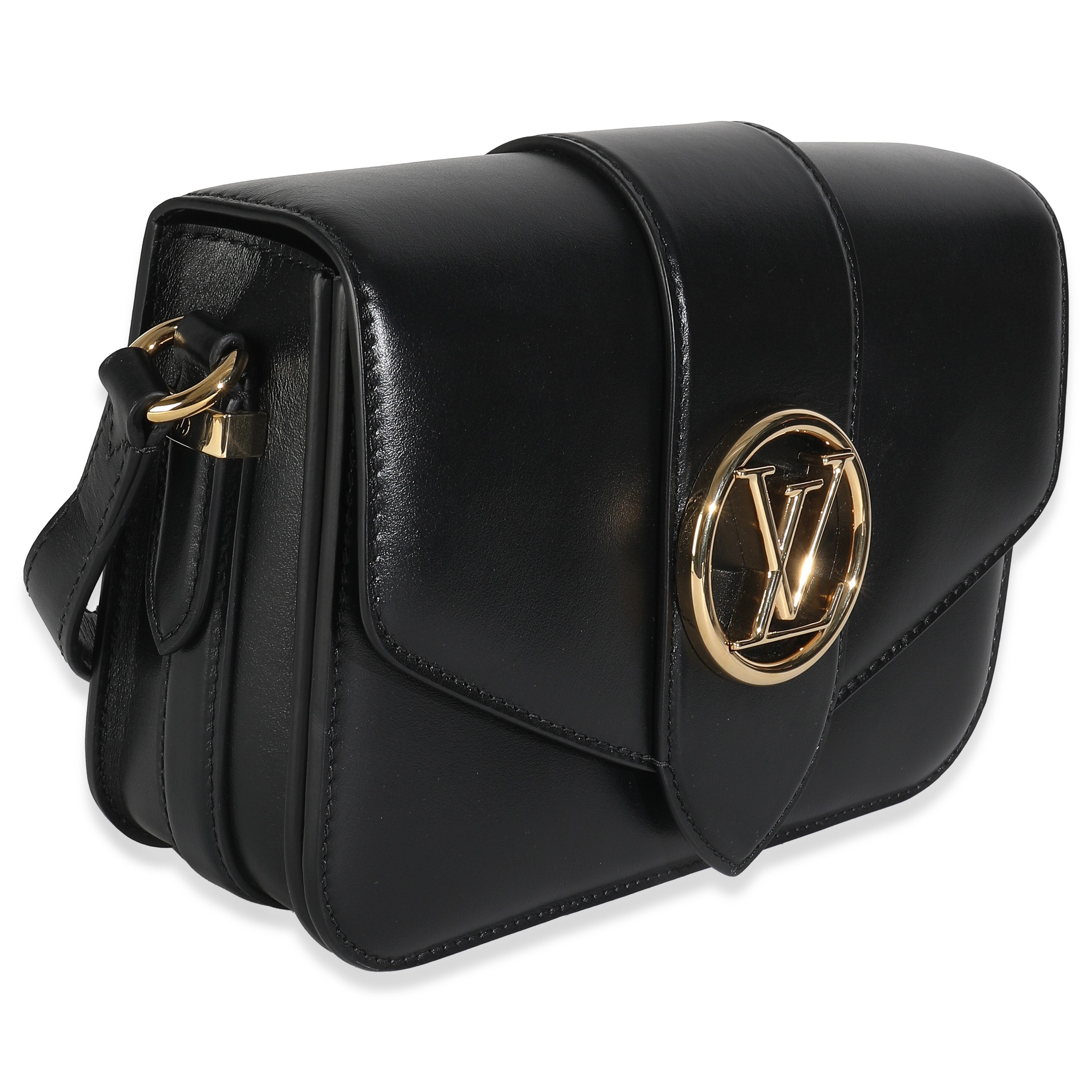 Louis Vuitton Black Smooth Calfskin LV Pont 9