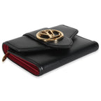 Louis Vuitton Black Smooth Calfskin LV Pont 9 Compact Wallet