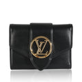Louis Vuitton Black Smooth Calfskin LV Pont 9 Compact Wallet