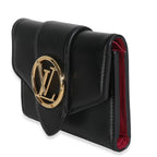 Louis Vuitton Black Smooth Calfskin LV Pont 9 Compact Wallet