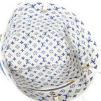 Louis Vuitton Blue White Jacquard Velvet Monogram LV Match Neverfull MM