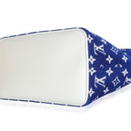 Louis Vuitton Blue White Jacquard Velvet Monogram LV Match Neverfull MM