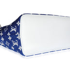 Louis Vuitton Blue White Jacquard Velvet Monogram LV Match Neverfull MM