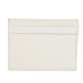 Saint Laurent White Grain De Poudre Credit Card Case