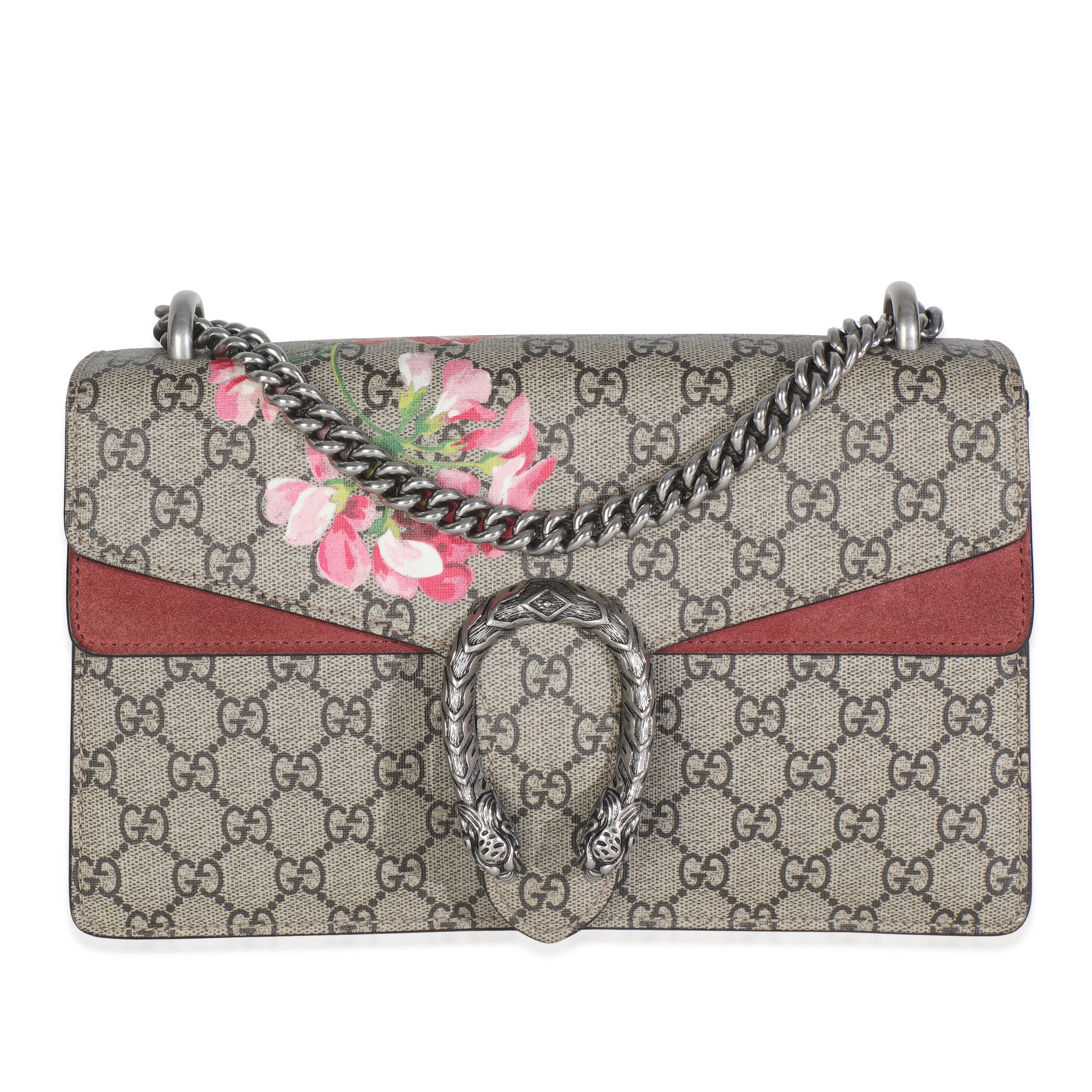Gucci Beige Multicolor Dry Rose GG Supreme Canvas Blooms Medium Dionysus Bag