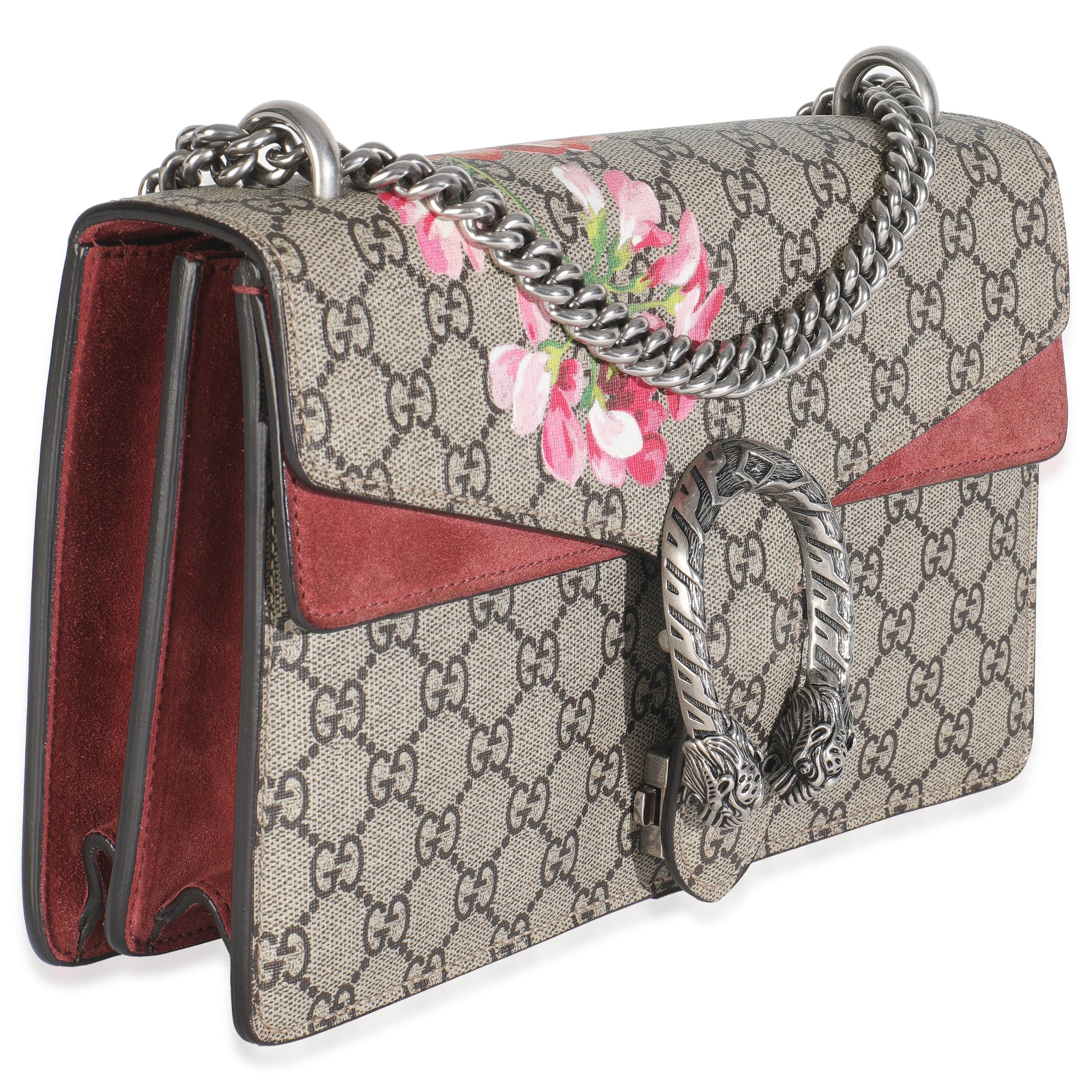Gucci Beige Multicolor Dry Rose GG Supreme Canvas Blooms Medium Dionysus Bag