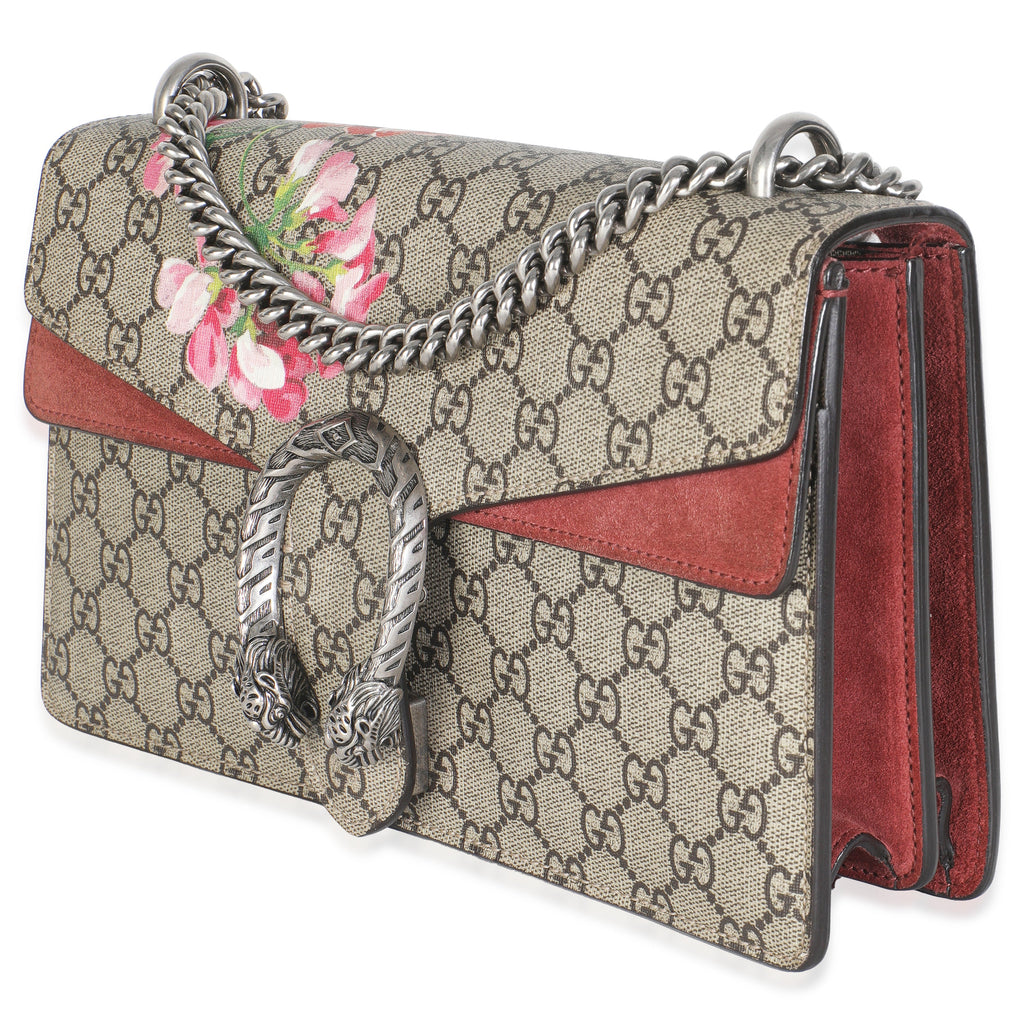 Gucci Beige Multicolor Dry Rose GG Supreme Canvas Blooms Medium Dionysus Bag