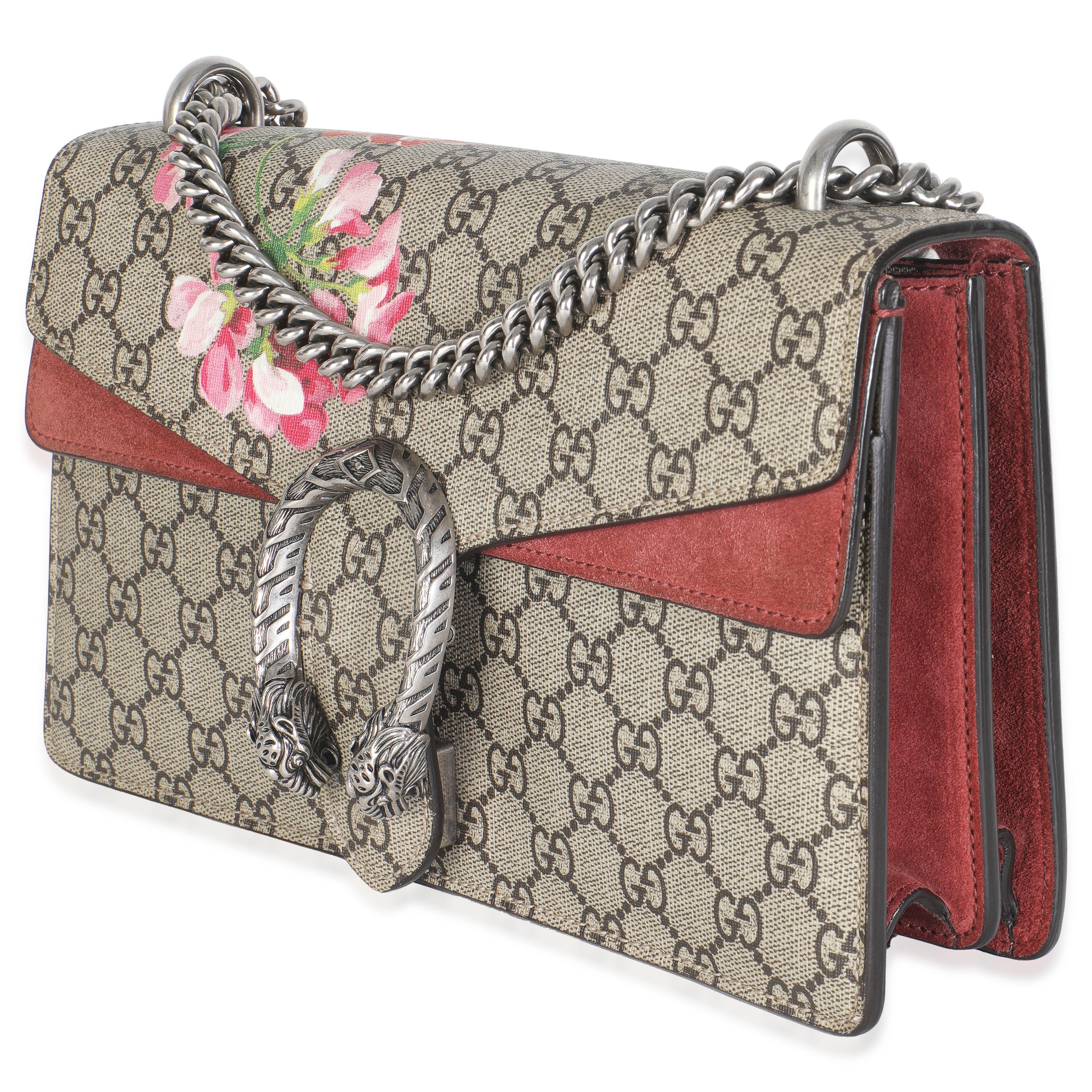 Gucci Beige Multicolor Dry Rose GG Supreme Canvas Blooms Medium Dionysus Bag