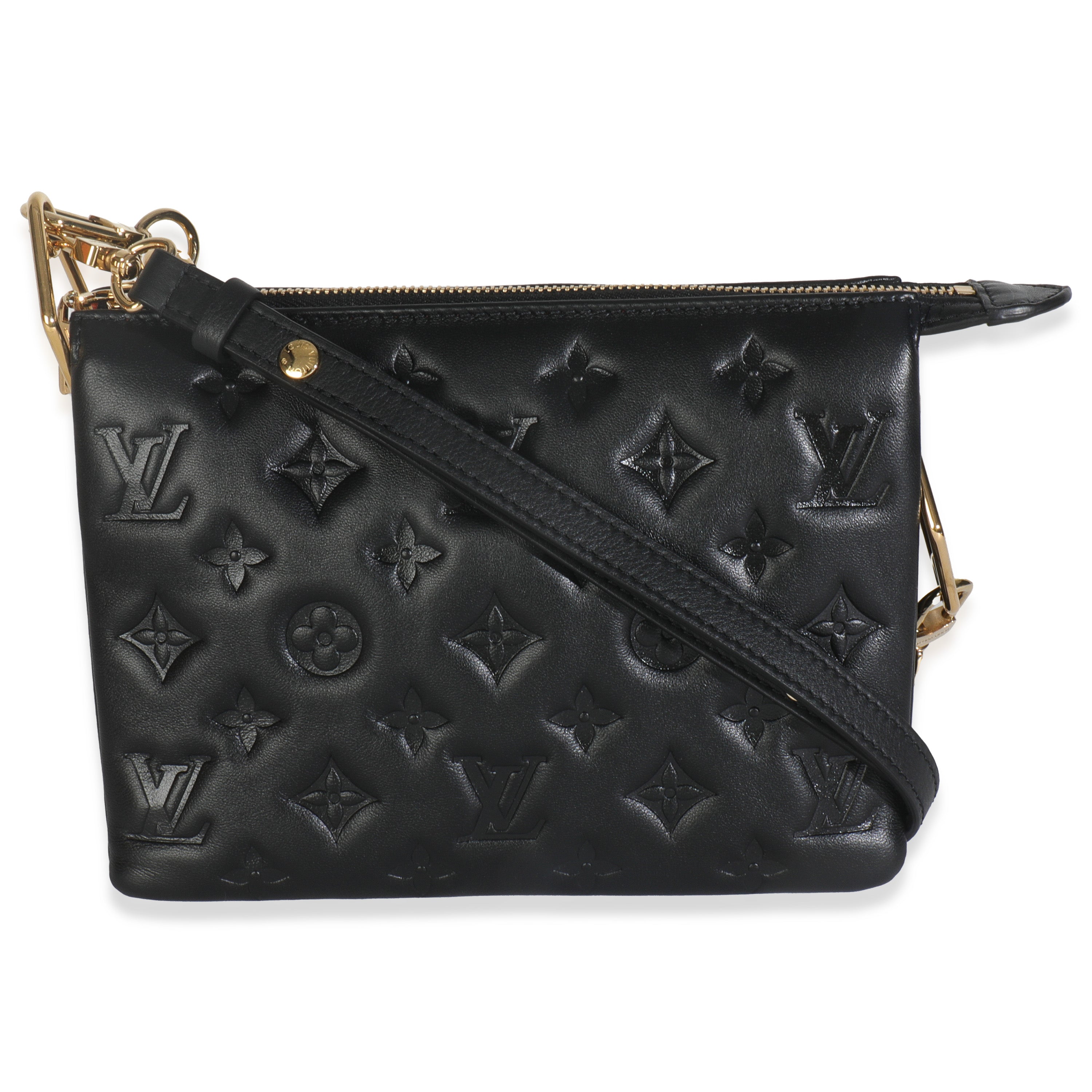 Louis Vuitton Black Puffy Monogram Lambskin Coussin BB
