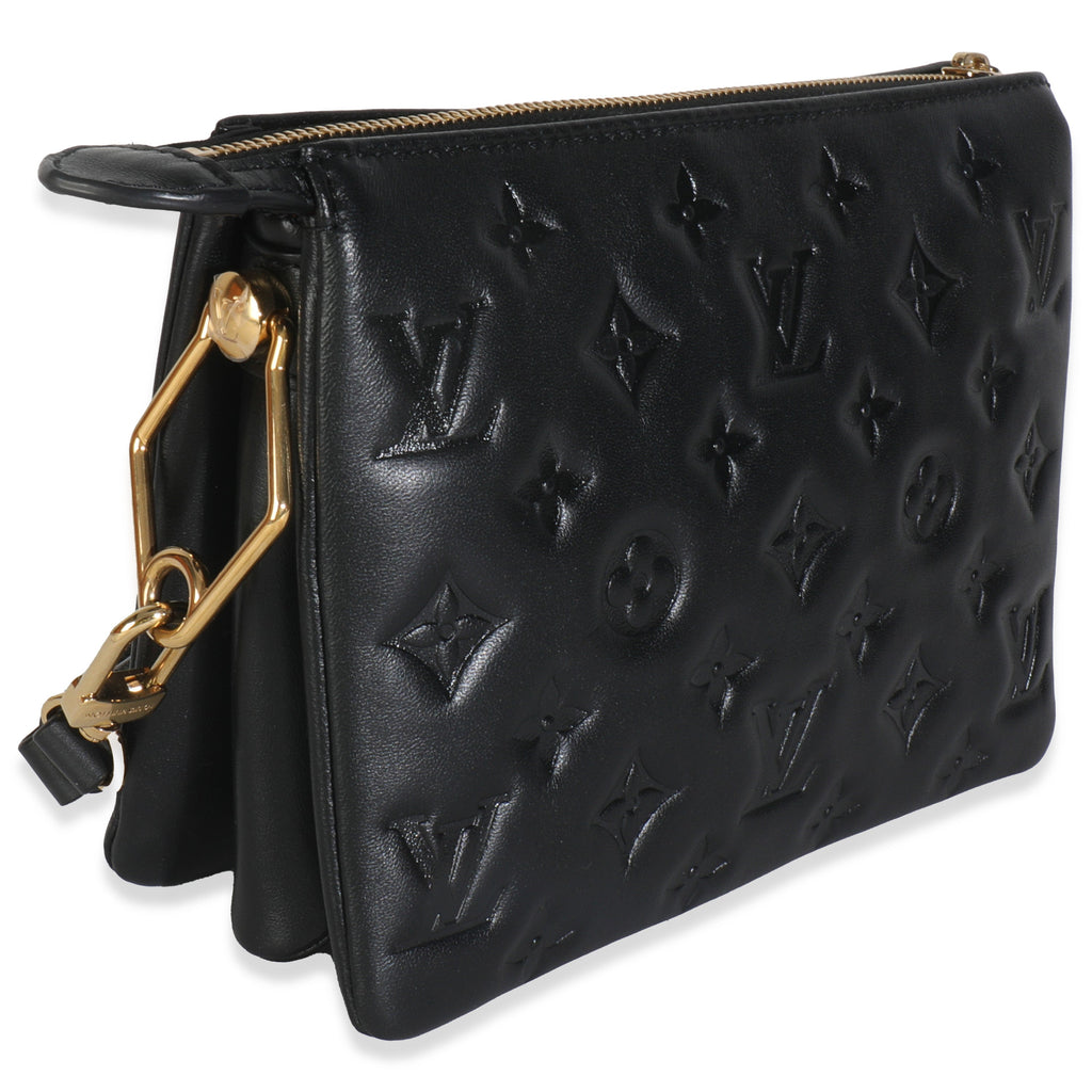 Louis Vuitton Black Puffy Monogram Lambskin Coussin BB