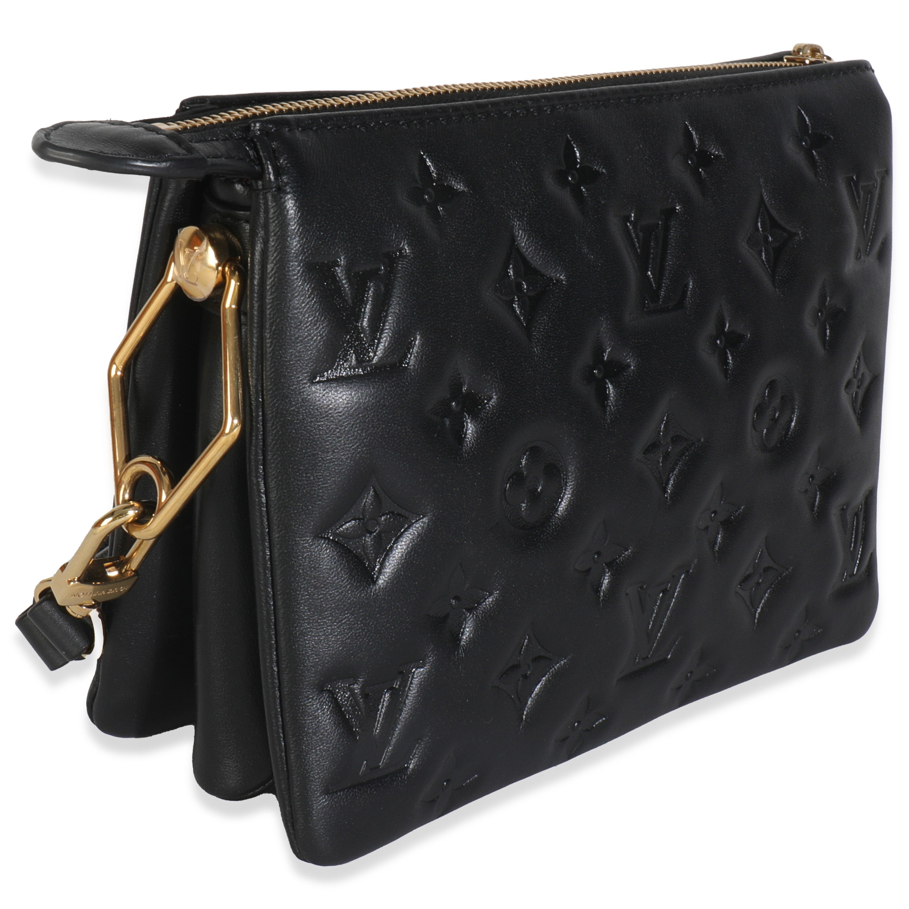 Louis Vuitton Black Puffy Monogram Lambskin Coussin BB