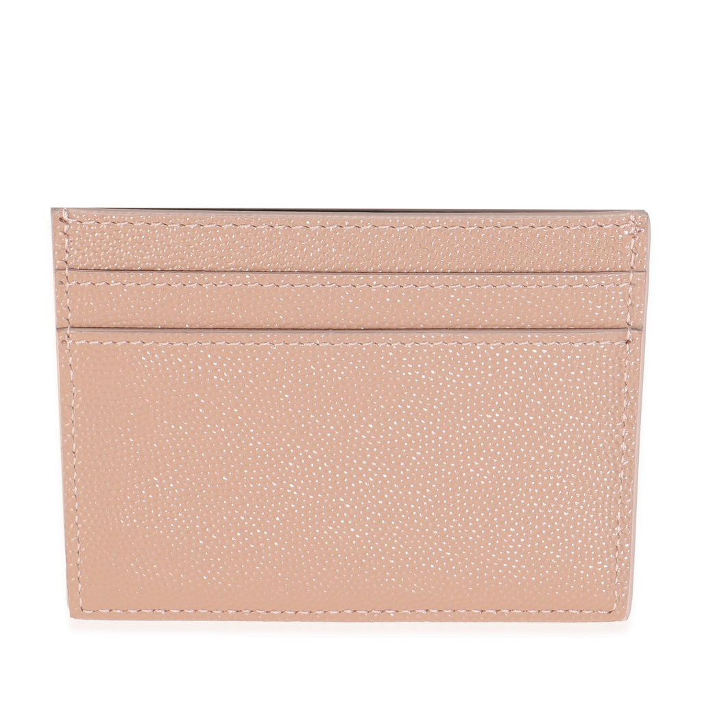 Saint Laurent Dark Pink Grain De Poudre Credit Card Case
