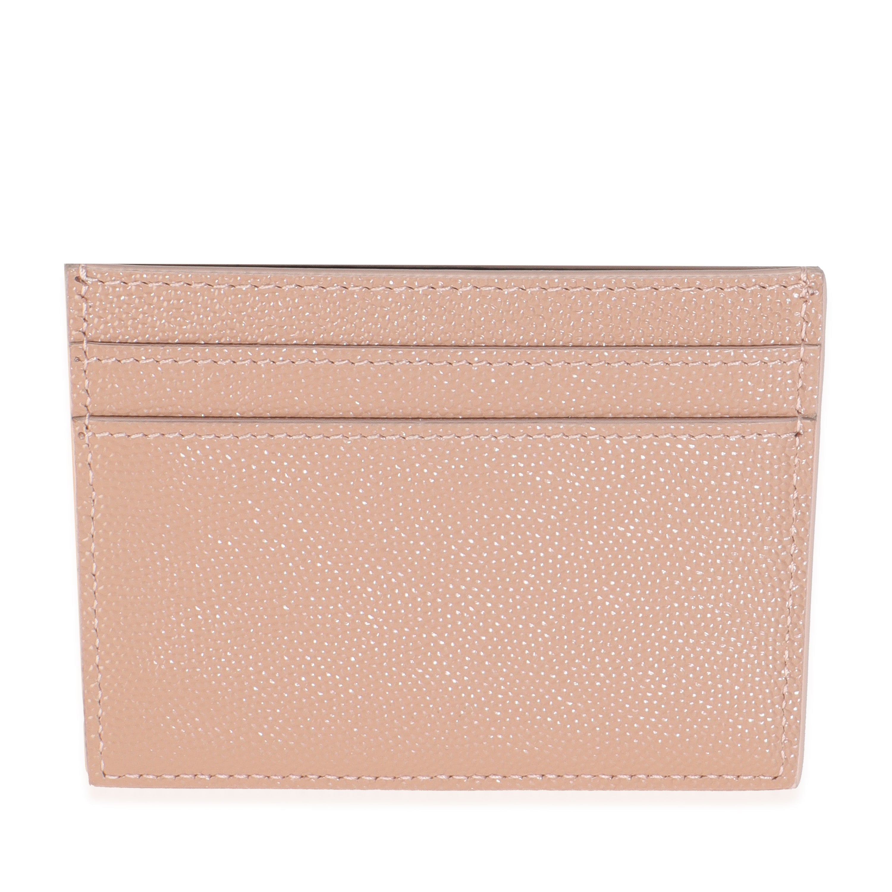 Saint Laurent Dark Pink Grain De Poudre Credit Card Case