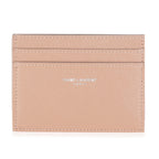 Saint Laurent Dark Pink Grain De Poudre Credit Card Case