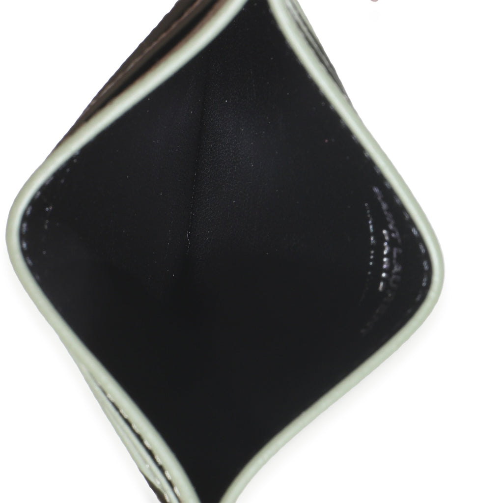 Saint Laurent Light Khaki Grain De Poudre Credit Card Case