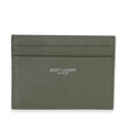 Saint Laurent Light Khaki Grain De Poudre Credit Card Case