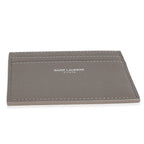 Saint Laurent Light Grey Grain De Poudre Credit Card Case