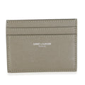 Saint Laurent Olive Green Grain De Poudre Credit Card Case
