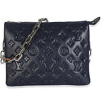 Louis Vuitton Navy Monogram Embossed Lambskin Coussin PM