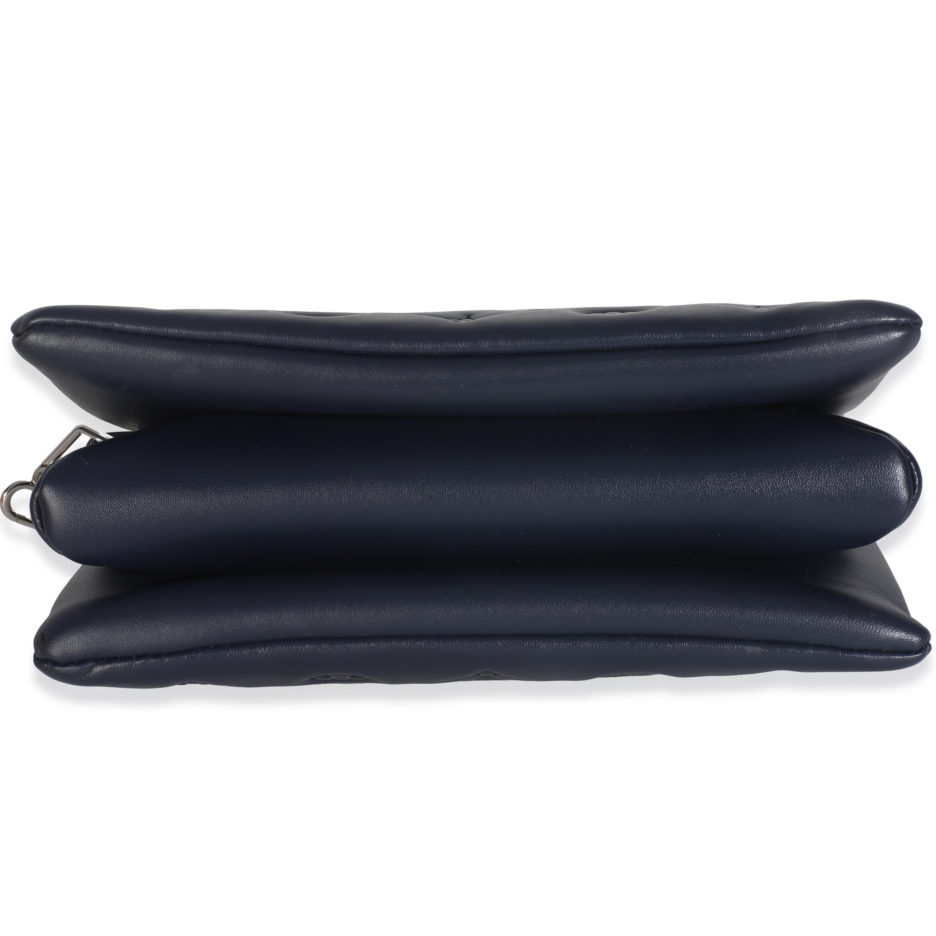 Louis Vuitton Navy Monogram Embossed Lambskin Coussin PM