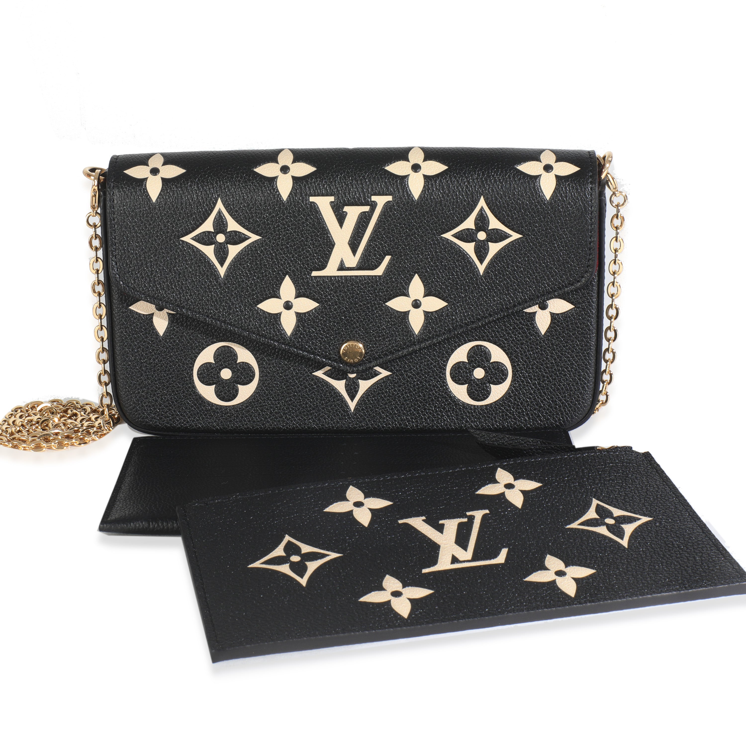 Louis Vuitton Black Beige Monogram Empreinte Giant Felicie Pochette
