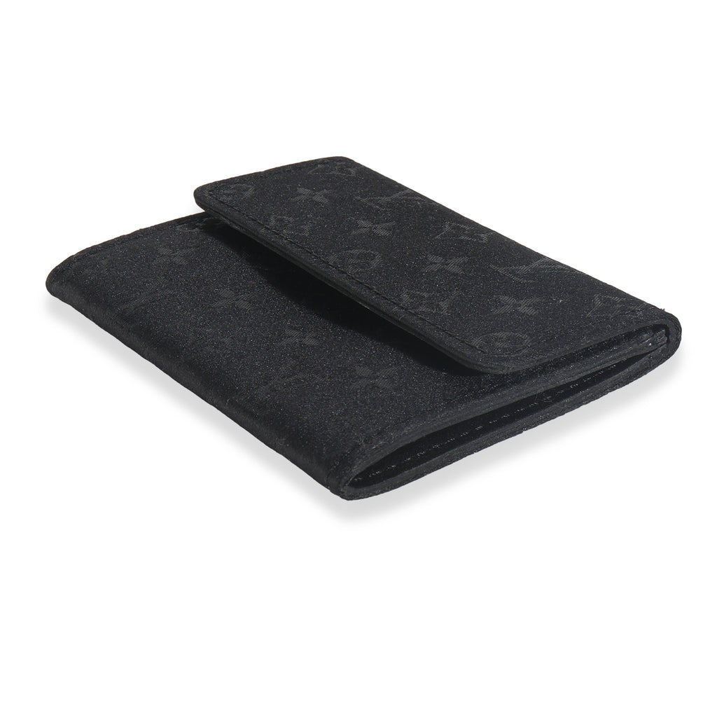 Louis Vuitton Black Metallic Monogram Satin Porte Monnaie