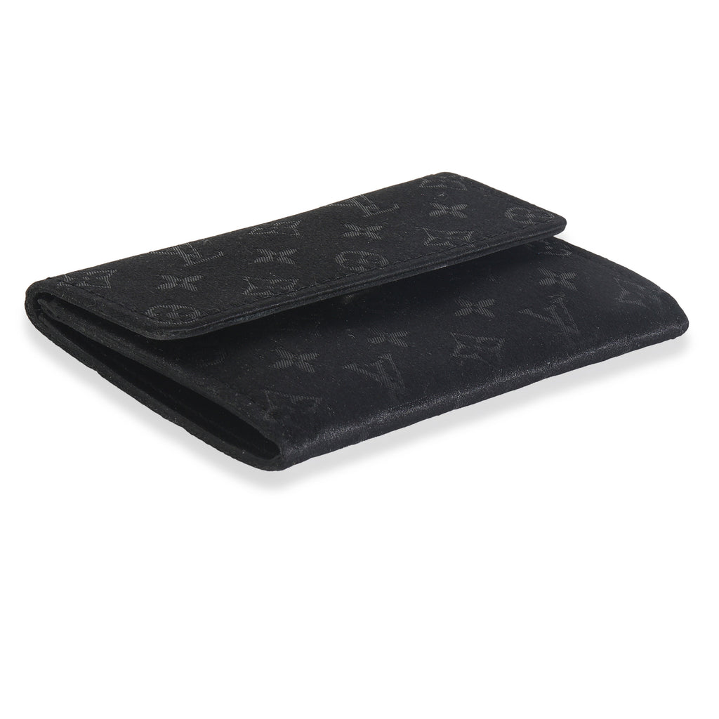 Louis Vuitton Black Metallic Monogram Satin Porte Monnaie