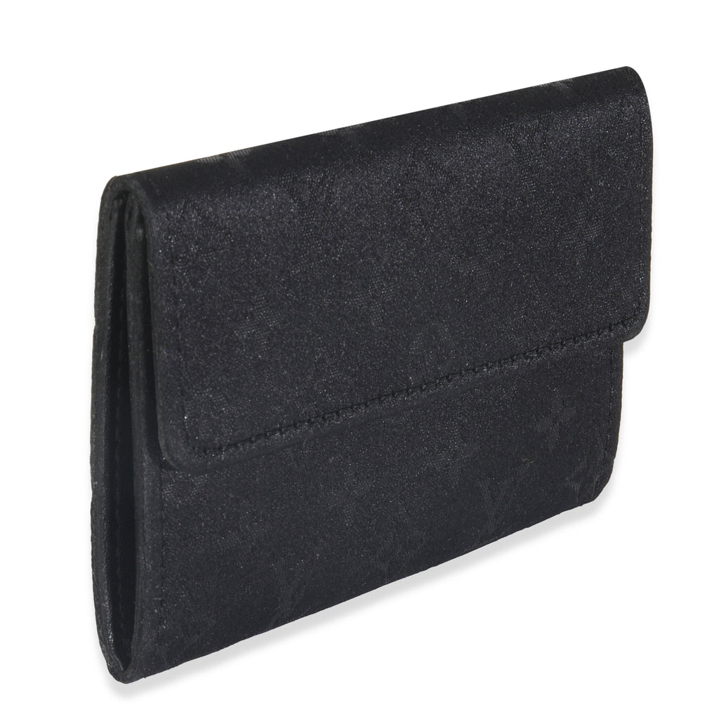 Louis Vuitton Black Metallic Monogram Satin Porte Monnaie