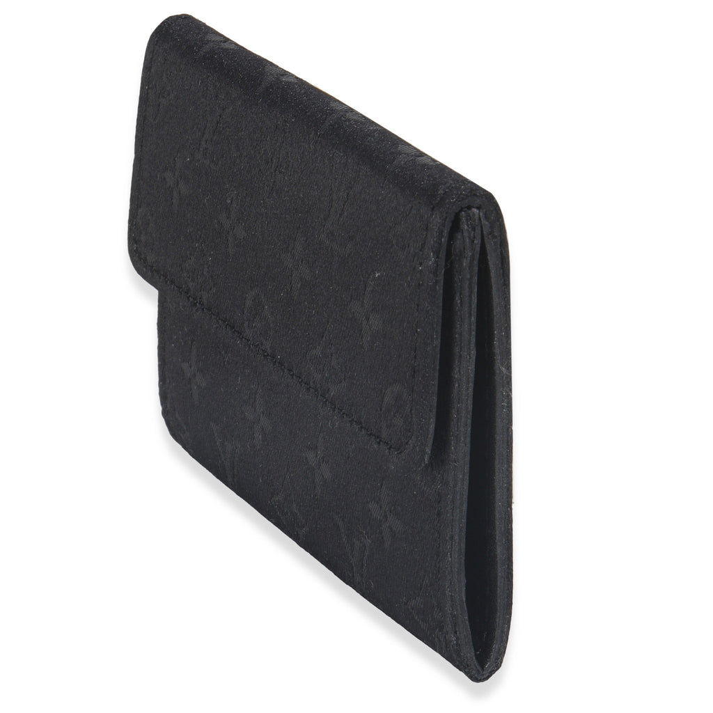Louis Vuitton Black Metallic Monogram Satin Porte Monnaie