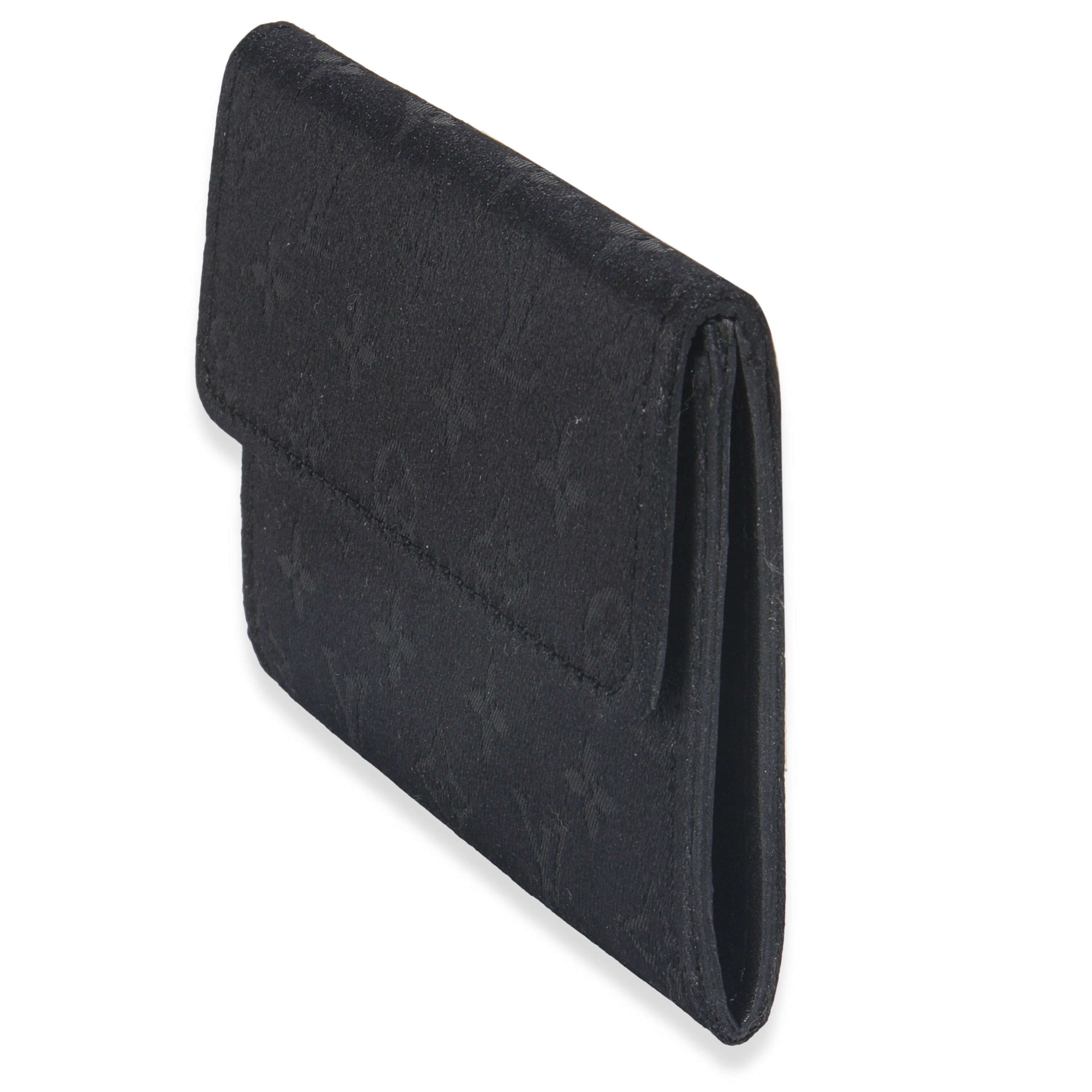 Louis Vuitton Black Metallic Monogram Satin Porte Monnaie