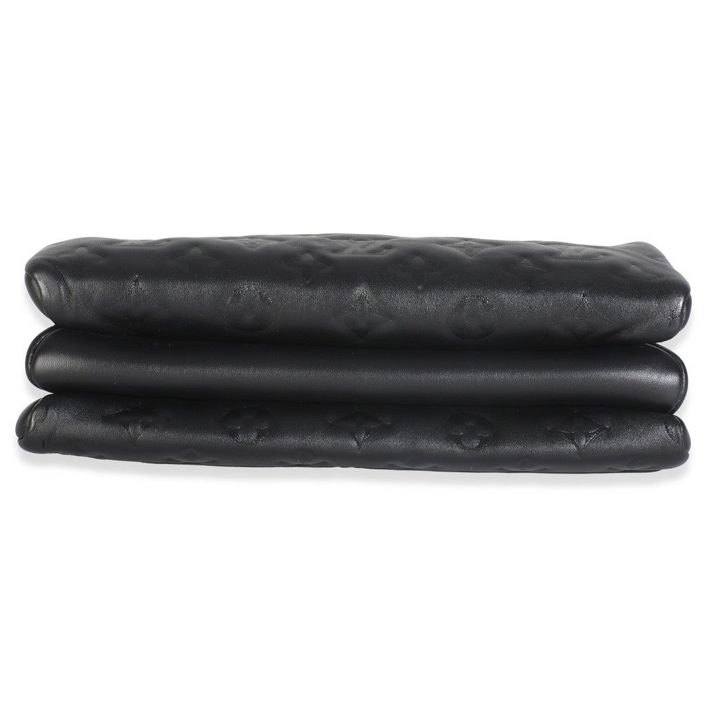 Louis Vuitton Black Monogram Embossed Lambskin Coussin PM