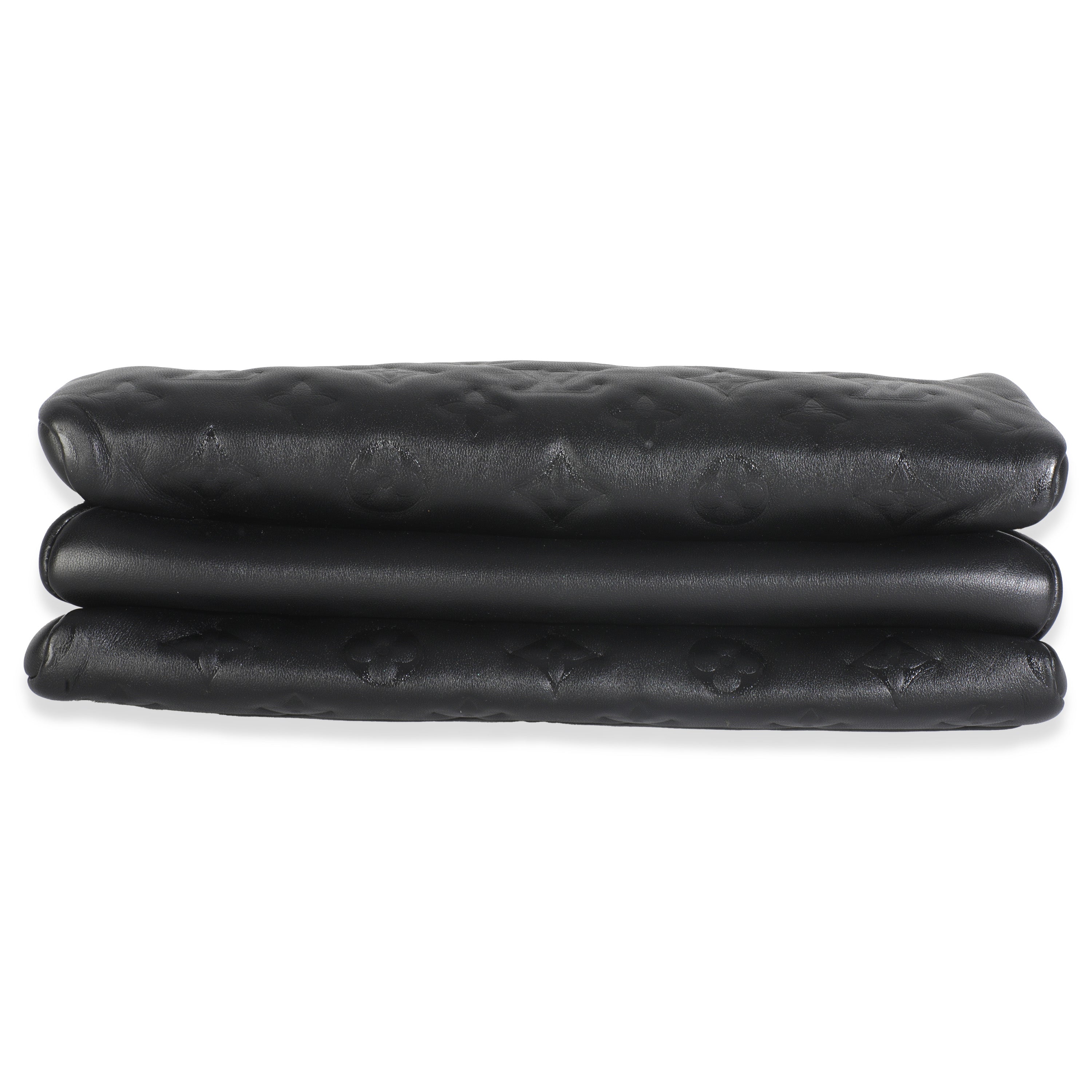 Louis Vuitton Black Monogram Embossed Lambskin Coussin PM