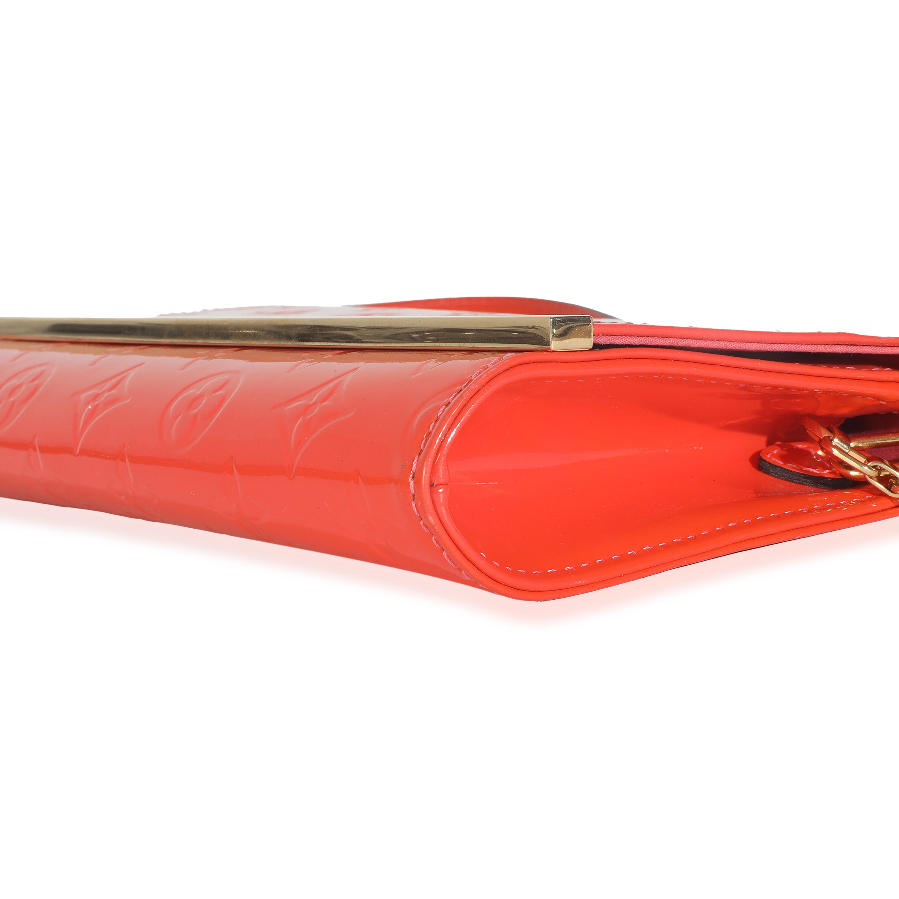 Louis Vuitton Orange Sunset Monogram Vernis Ana Clutch