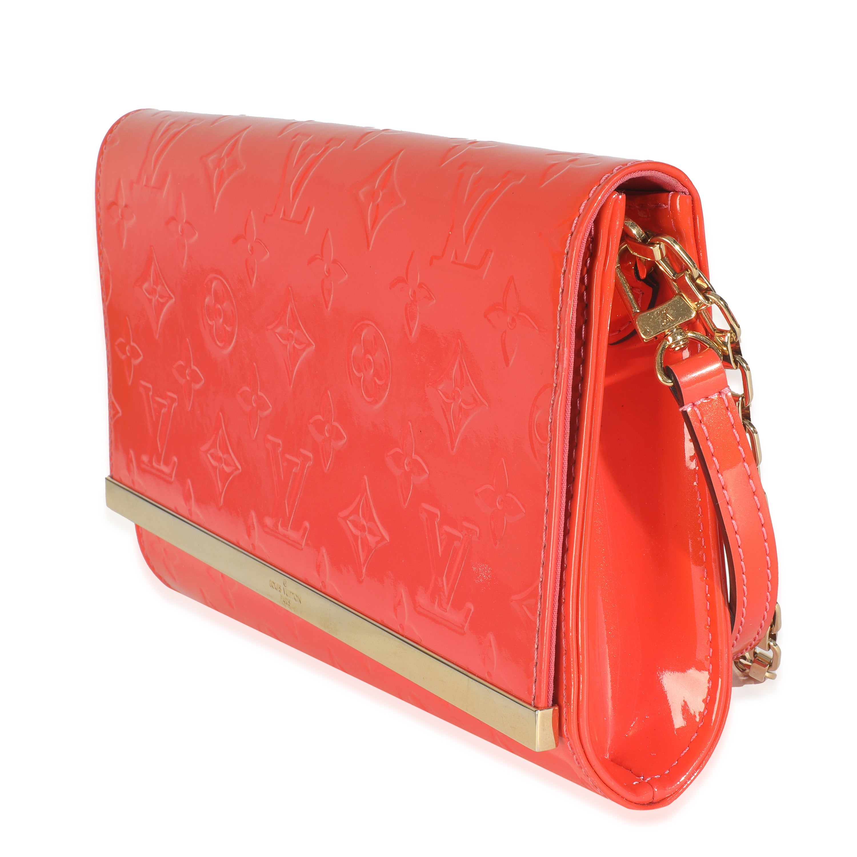 Louis Vuitton Orange Sunset Monogram Vernis Ana Clutch