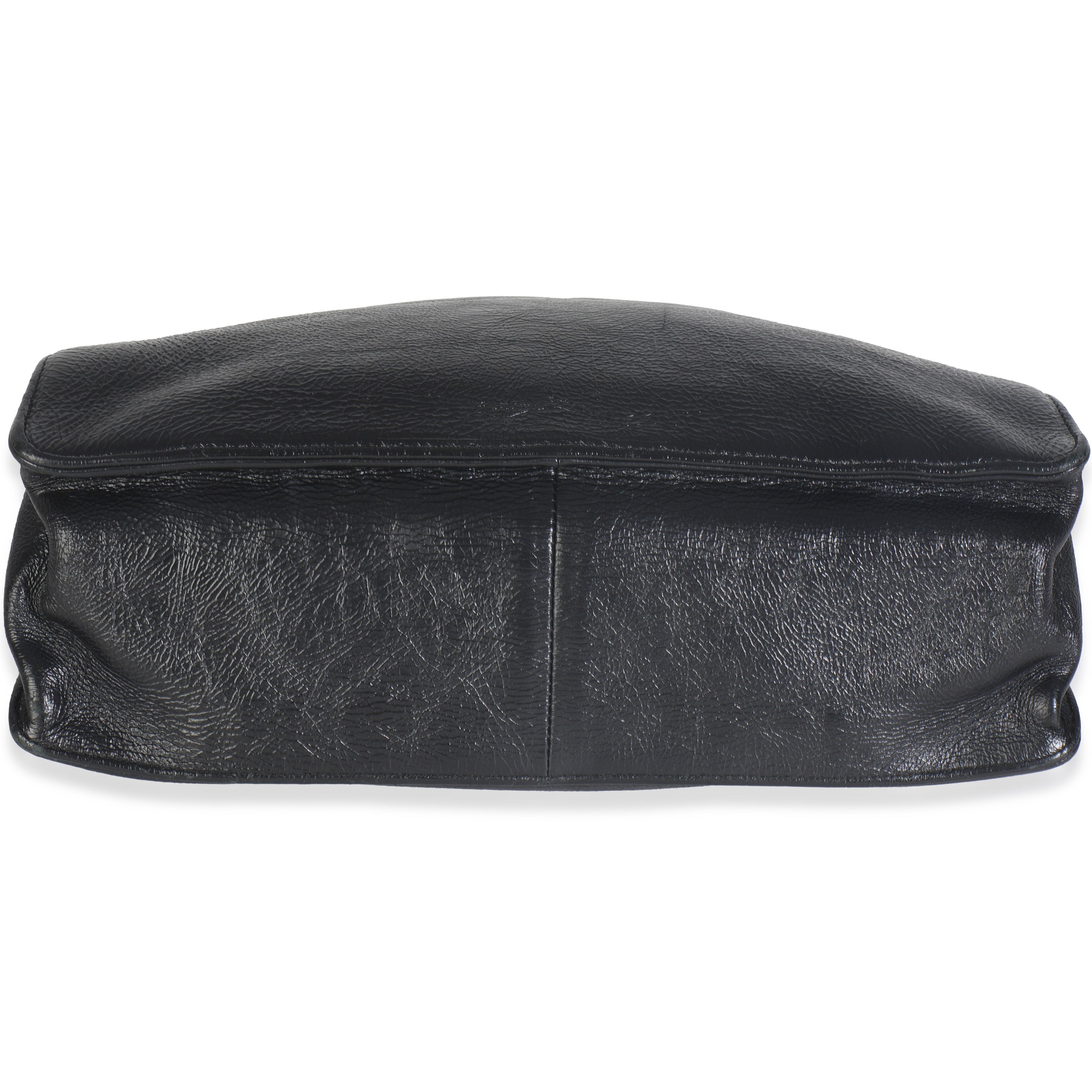 Chanel Black Shiny Aged Calfskin North South Shopping Bag