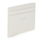 Saint Laurent White Grain De Poudre Credit Card Case